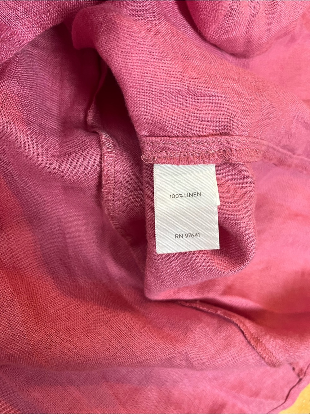 J.Jill Love Linen Pink Ruffle Henley Blouse XL NWOT - Picture 4 of 5